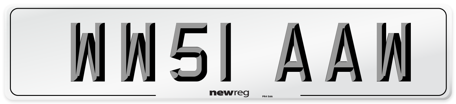 WW51 AAW Number Plate from New Reg